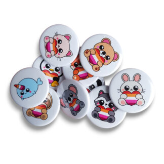 Lesbian pride flag badges
