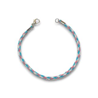 Transgender pride flag braided bracelet